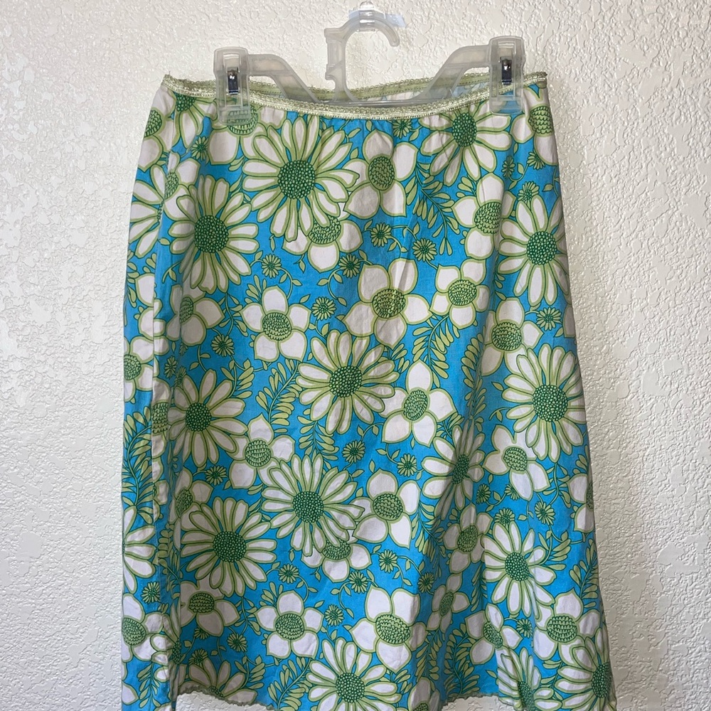 Y2K Charlotte Russe Floral Green and Blue Women's Skirt